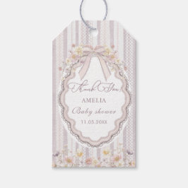 Watercolor Elegant Pastel wildflower bow lace  Bab Cadeaulabel