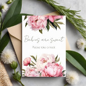 Watercolor elegant peony Babies are sweet Poster