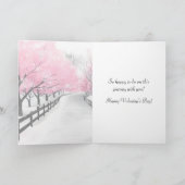 Watercolor Elegant Pink Love Valentine's Day Card Kaart (Binnen)