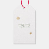 Watercolor Elegant Snowflake Christmas Cadeaulabel (Achterkant)