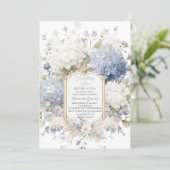 Watercolor Elegant  Something Blue Bridal Shower Kaart (Staand voorkant)