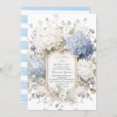 Watercolor Elegant  Something Blue Bridal Shower Kaart (Voorkant / Achterkant)