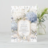 Watercolor Elegant  Something Blue Bridal Shower Kaart (Staand voorkant)