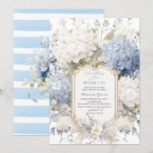 Watercolor Elegant  Something Blue Bridal Shower Kaart (Voorkant / Achterkant)