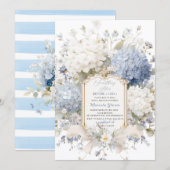 Watercolor Elegant Something Blue Bridal Shower Kaart (Voorkant / Achterkant)