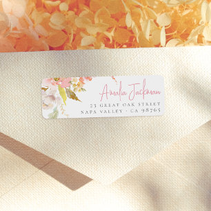 Watercolor Elegante Bloemblaadjes Bloemendecor Ret Etiket