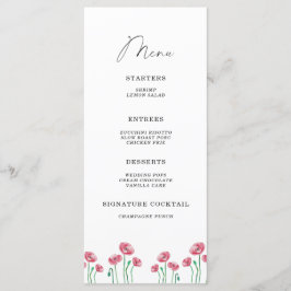 Watercolor elegante bloemige minimalistische menu