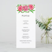 Watercolor elegante bloemrijke minimalistische men menu (Staand voorkant)