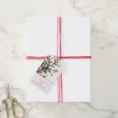 Watercolor Elegante Maretak Kerstcadeauticket Cadeaulabel (Met Touw)