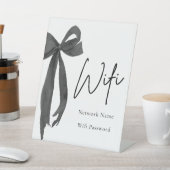 Watercolor Elegante Moderne Zwarte Strik Wifi Bord Reclamebord Met Voetstuk (Insitu)