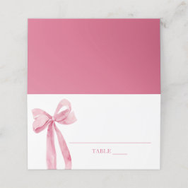 Watercolor Elegante Mooie Roze Strik Placecard Plaatskaartje