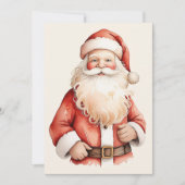 Watercolor Elegante Retro Klassieke Kerstman Feestdagenkaart (Voorkant)