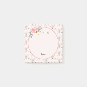 Watercolor Elegante Roze Rozen met Vlinders Post-it® Notes