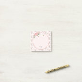 Watercolor Elegante Roze Rozen met Vlinders Post-it® Notes (Op bureau)