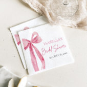 Watercolor Elegante Roze Strik Bruidsdouche Servet