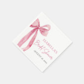 Watercolor Elegante Roze Strik Bruidsdouche Servet (Hoek)