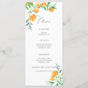 Watercolor elegante sinaasappels citrus minimalist menu