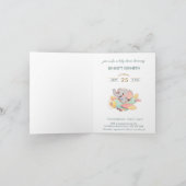 Watercolor Elephant Airplane Boy Invitation (Binnen)