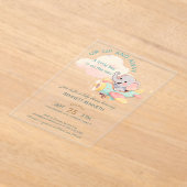 Watercolor Elephant Airplane Boy Invitation Acryl Uitnodigingen (Laagn)