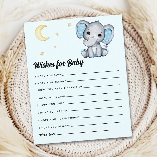 Watercolor Elephant Baby Shower Boy, Blue and Gray (Creator heeft geüpload)