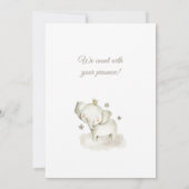 Watercolor Elephant Baby Shower Invitation Kaart (Achterkant)