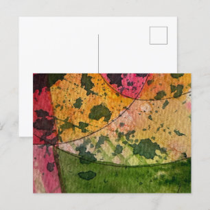 Watercolor En Inkt Abstract Expressionisme Kunst Briefkaart