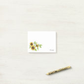 Watercolor en pen zonnebloemen Post-it Notes (Op bureau)