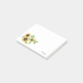 Watercolor en pen zonnebloemen Post-it Notes (Schuin)