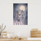 Watercolor engel kunstposter van Molly Harrison Poster (Keuken)