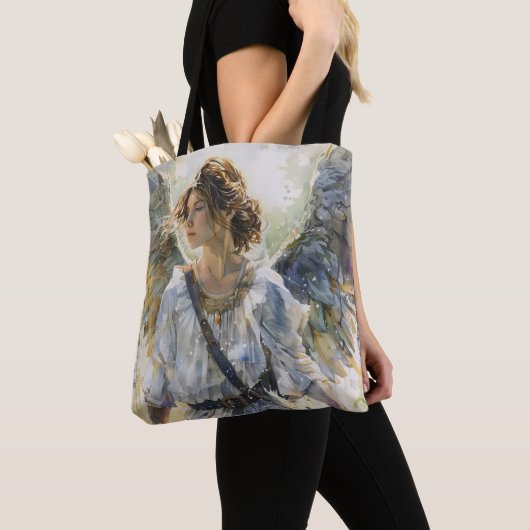 Watercolor engel meisje tote bag (Dichtbij)