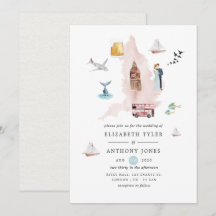 Watercolor Engeland UK Londen Destination Huwelijk