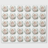 Watercolor engelenvleugels doop  cadeaupapier (Vlak)