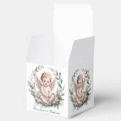 Watercolor engelenvleugels Doop Groene Bedankdoosjes (Geopend)