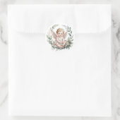 Watercolor engelenvleugels doopfeest ronde sticker (Tas)
