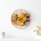 Watercolor Enkele Gele Roos Grote Klok (Huis)