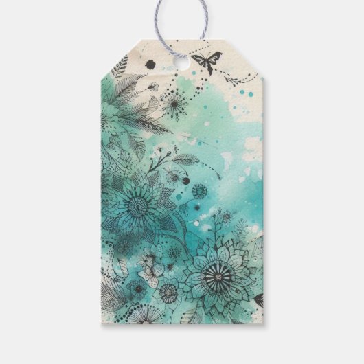 Watercolor Ephemera Cadeaulabel (Voorkant)