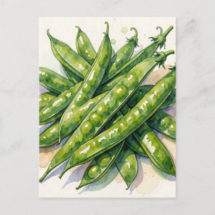 Watercolor Erwtenpeulen Briefkaart