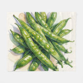 Watercolor Erwtenpeulen Fleece Deken (Voorkant (Horizontaal))