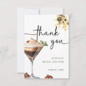 Watercolor Espresso Martini Bruidsdiner Bedankkaart (Voorkant)