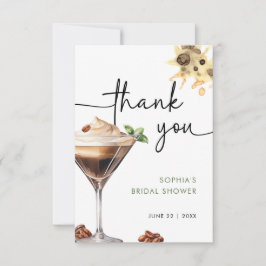 Watercolor Espresso Martini Bruidsdiner Bedankkaart