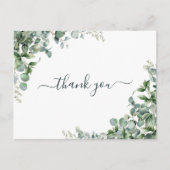Watercolor Eucalyptus Baby Shower Bedankje Briefkaart (Voorkant)