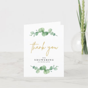 Watercolor Eucalyptus Baby Shower  Bedankkaart