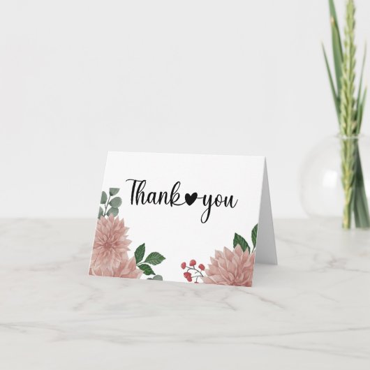 Watercolor Eucalyptus Bloemen Bedankkaart (Voorkant)