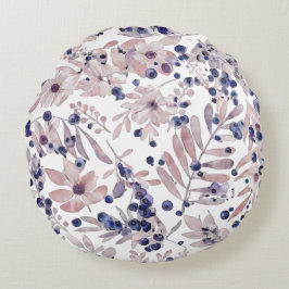 Watercolor Eucalyptus Blueberry Botanical Art Love Rond Kussen