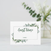 Watercolor Eucalyptus Border Table Place Card Briefkaart (Staand voorkant)