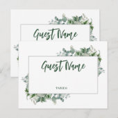 Watercolor Eucalyptus Border Table Place Card Briefkaart (Voorkant / Achterkant)