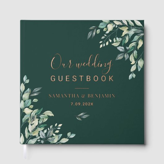 Watercolor Eucalyptus Botanical Wedding Gastenboek (Voorkant)