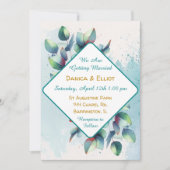 Watercolor Eucalyptus Botanische Groene Huwelijk Kaart (Voorkant)