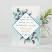 Watercolor Eucalyptus Botanische Groene Huwelijk Kaart (Staand voorkant)