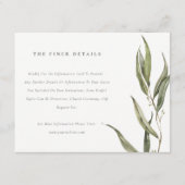 Watercolor Eucalyptus Botanische Trouwdetails Informatiekaartje (Voorkant)